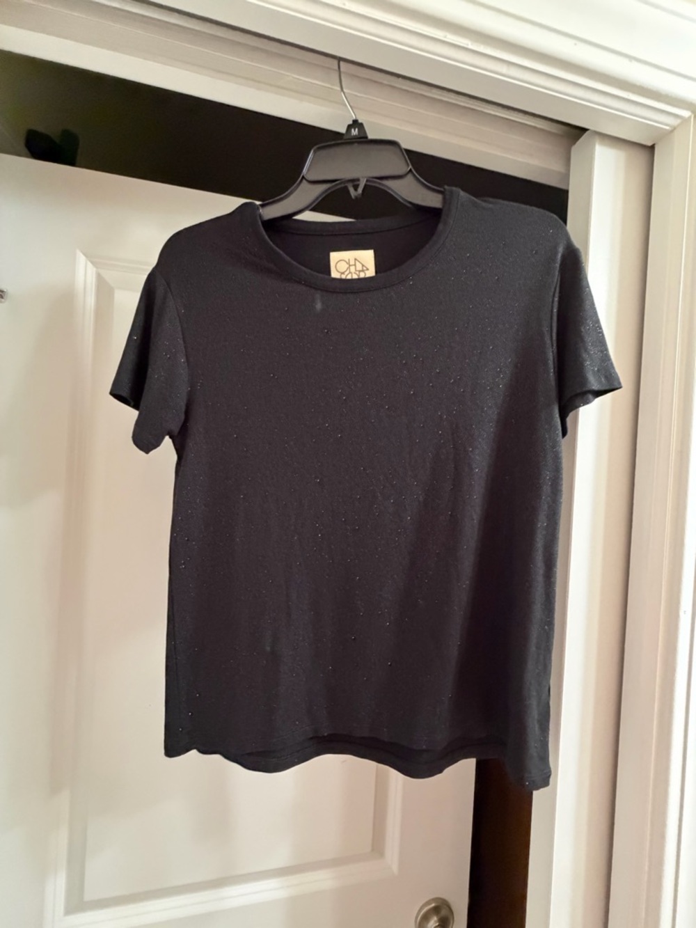 Black Women's Short Sleeve Crewneck Top
